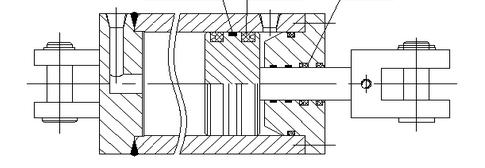 典型的液压油缸密封件油封密封圈形式之孔轴全部用y圈型式结构图1