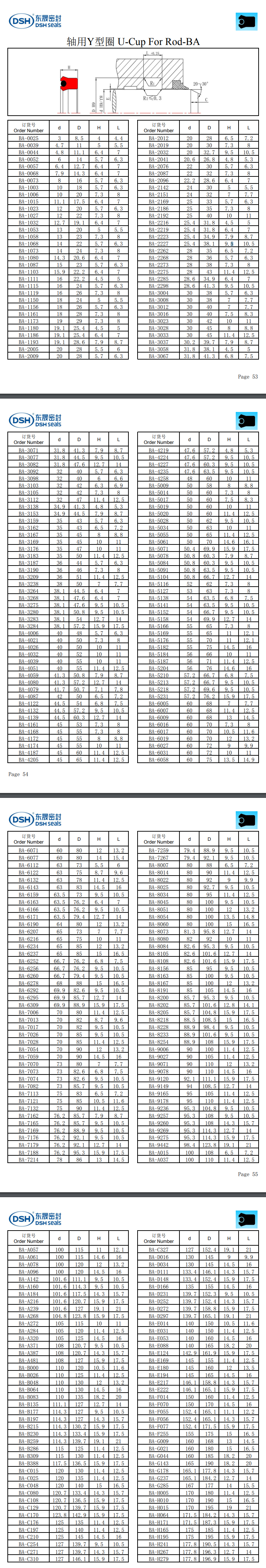 轴用Y型圈U-Cup For Rod-BA
