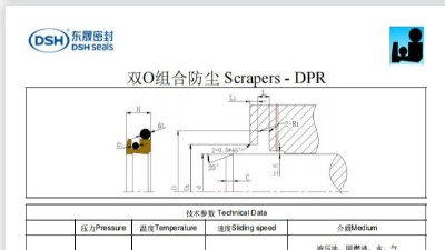 新版双O组合防尘密封圈DPR规格尺寸表