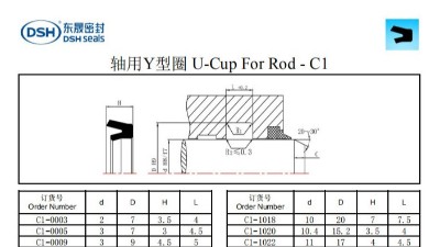 新版<i style='color:red'>轴用y型圈</i>C1规格尺寸表